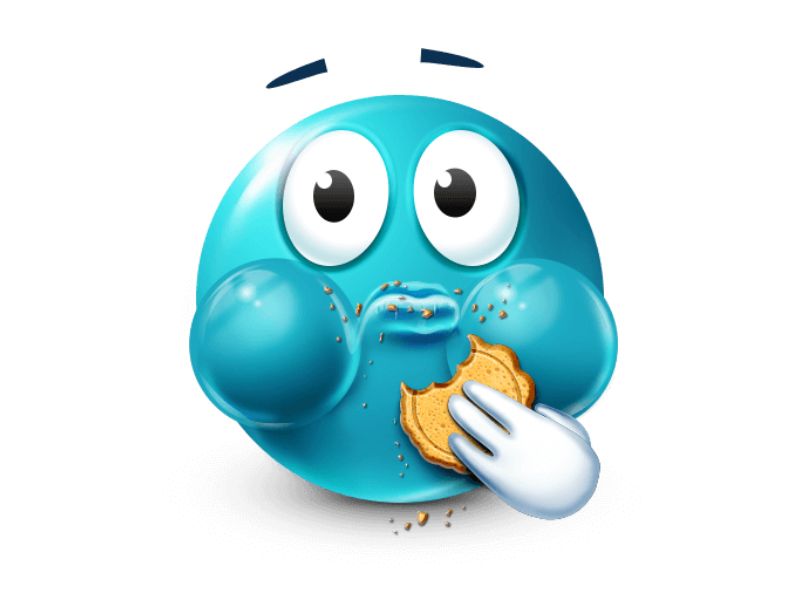 Where to Use the Blue Emoji Eating Cookie