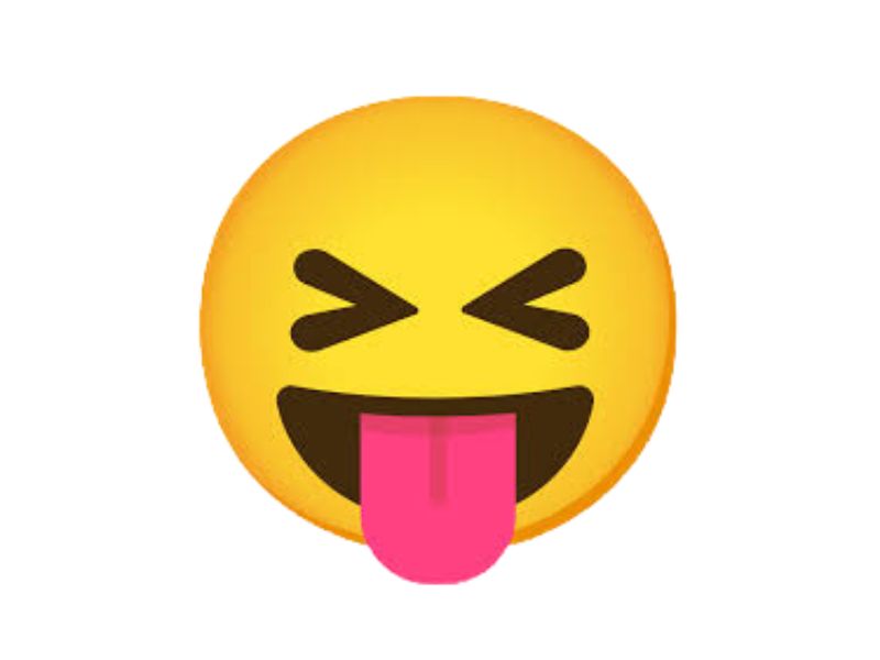 Squinting Tongue Out Text Emoji For Fun Reactions