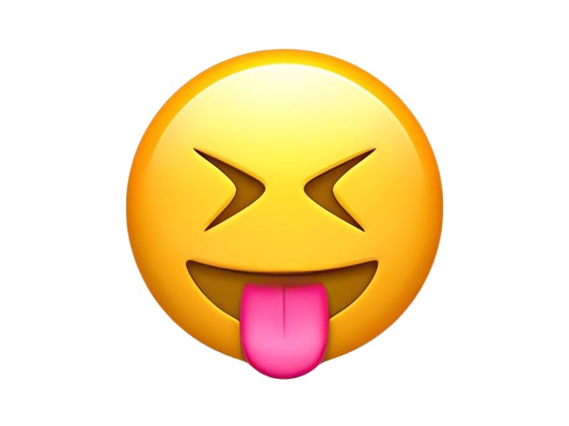Popular Versions of the Squinting Tongue Out Text Emoji